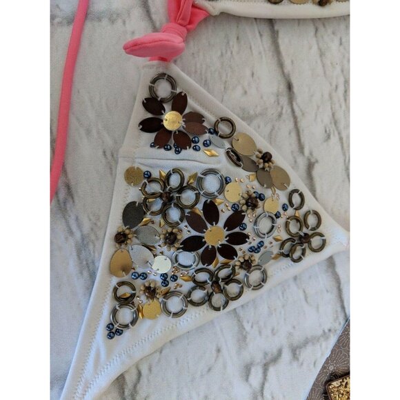 Victoria Secret Bikini Top Extra Small XS Boho embellished swimwear - Picture 5 of 8